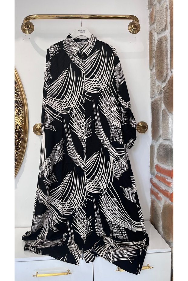 Front Buttoned Full Length Viscose Seasonal Dress