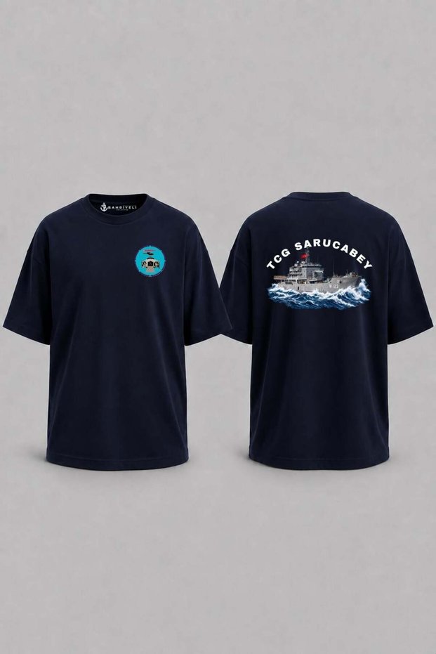 Oversize Tcg Sarucabey Interwaves Design Pocket and Back Printed Unisex T-Shirt
