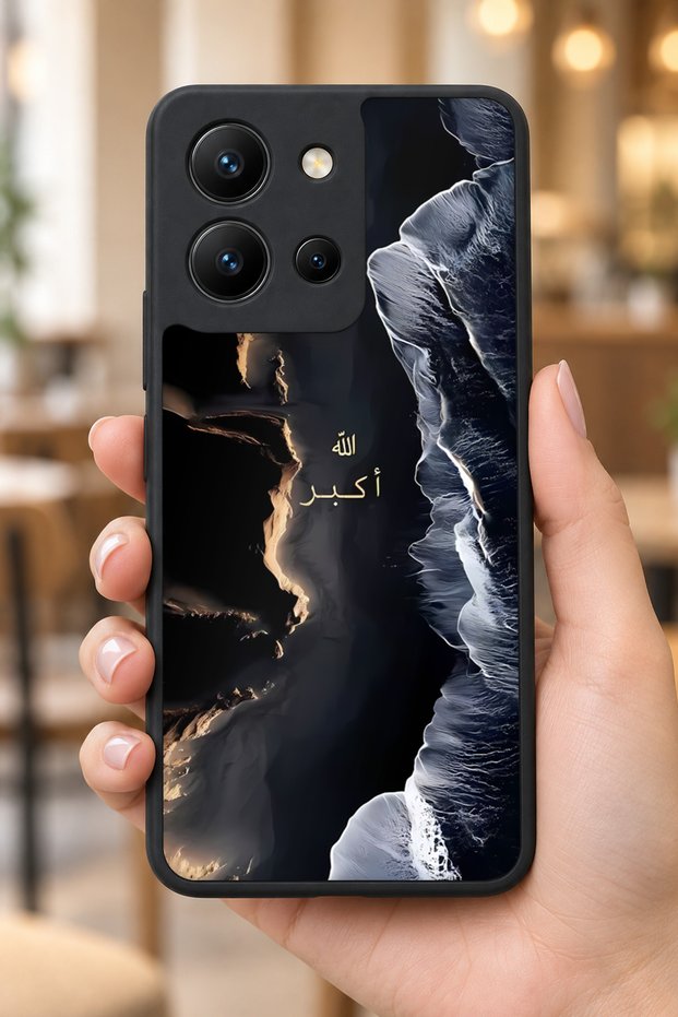 حافظة مقاومة للصدمات متوافقة مع هاتف Vivo Y36 مع حماية للكاميرا بنمط الله يكبر