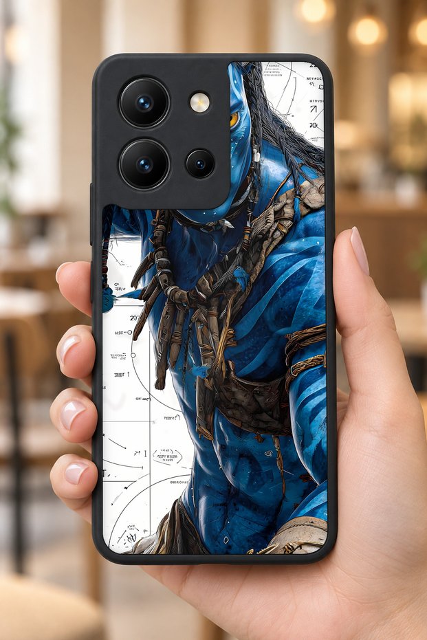 حافظة مقاومة للصدمات متوافقة مع Vivo Y36 مع حماية للكاميرا بنمط Alien Warrior