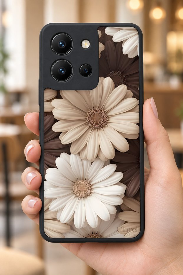 حافظة مقاومة للصدمات متوافقة مع Vivo Y36 مع حماية للكاميرا بنمط ديزي