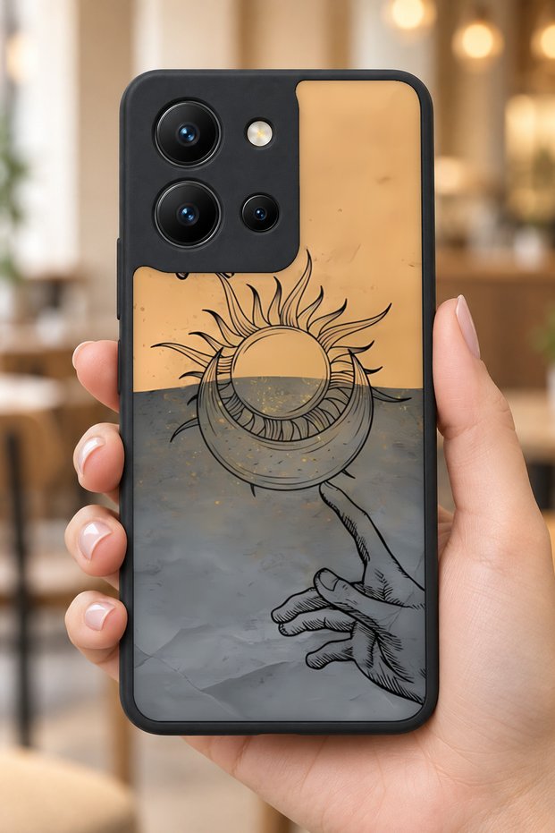 حافظة مقاومة للصدمات متوافقة مع Vivo Y36 مع حماية للكاميرا بنمط مزخرف