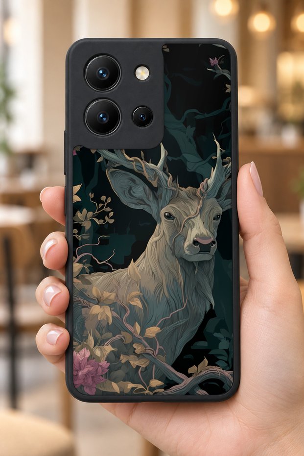 حافظة مقاومة للصدمات متوافقة مع Vivo Y36 بنمط غزال وحماية للكاميرا