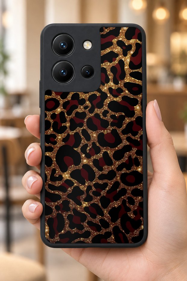 حافظة مقاومة للصدمات متوافقة مع Vivo Y36 مع حماية للكاميرا بنمط Wild Pattern