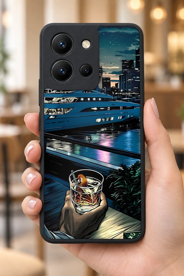 حافظة مقاومة للصدمات متوافقة مع Vivo Y36 مع حماية للكاميرا بنمط مارينا