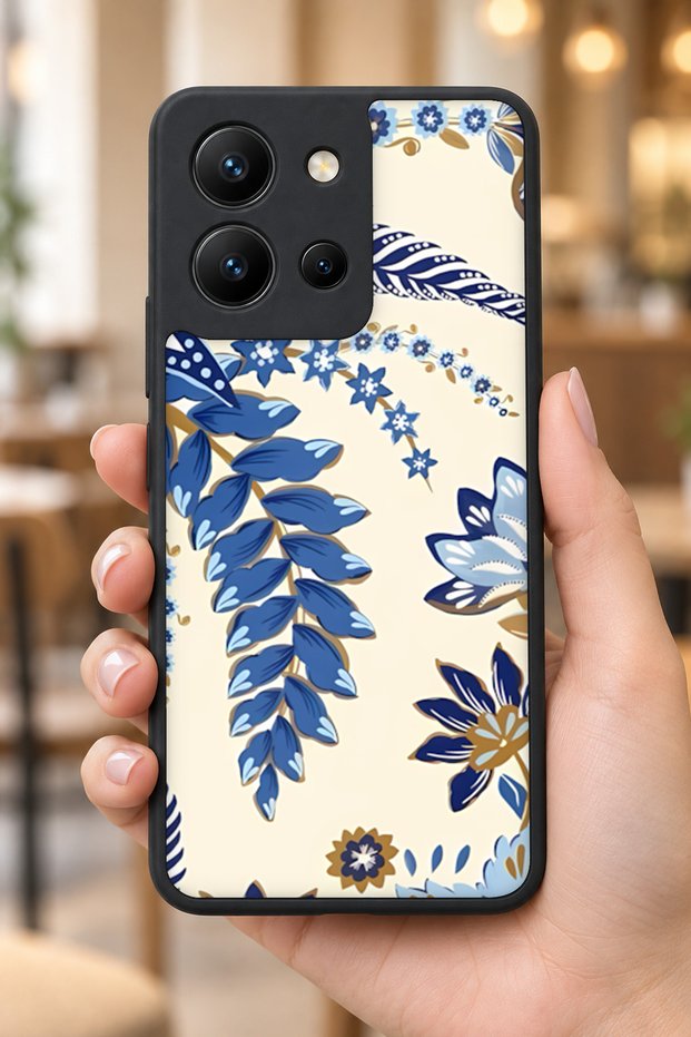حافظة مقاومة للصدمات متوافقة مع Vivo Y36 مع حماية للكاميرا بنمط زهري