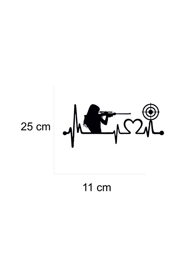 Sniper Girl Heart Rhythm Sticker 25X11