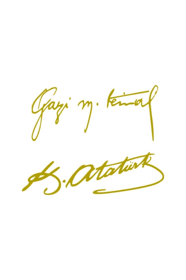 Gazi M.kemal Signature Sticker, Atatürk Signature Sticker, Double Signature, 25x11 Cm, Auto Sticker, Crest