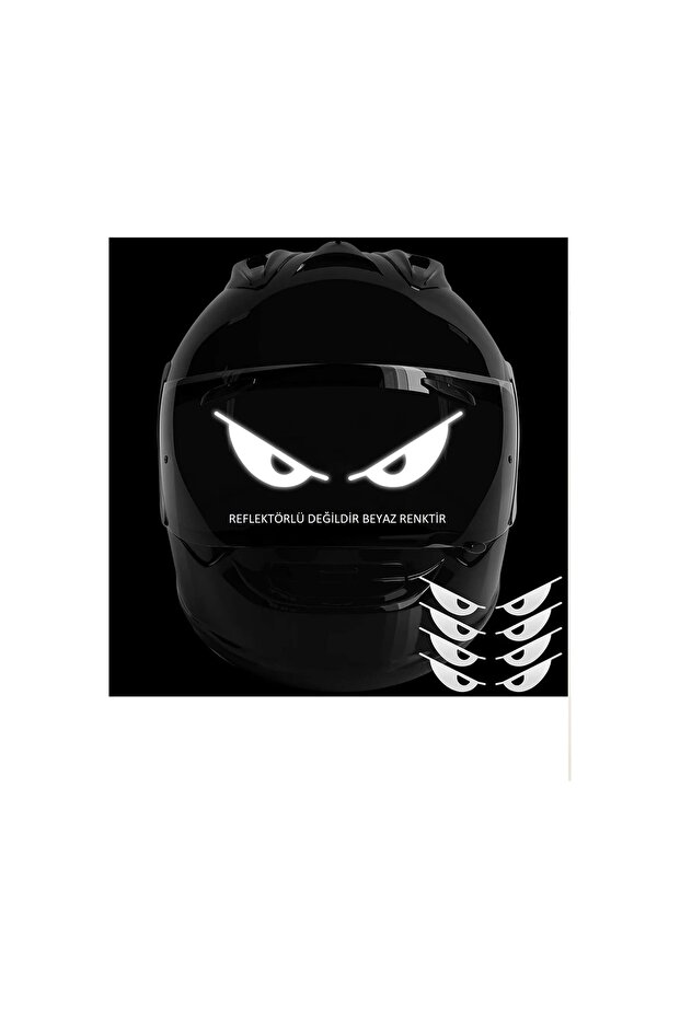 Helmet Sticker Eye 4 Pieces White