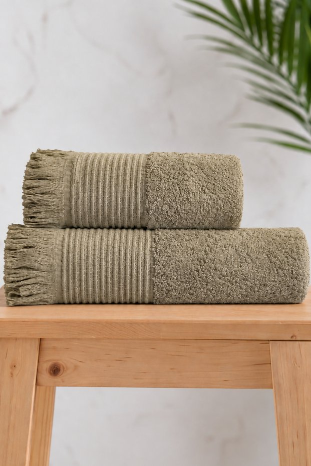 Havana 2-Piece Bath Towel Set (1 Piece 50X100Cm & 1 Piece 70X140Cm) - High Grammage, 860Gr, Soft, Absorbent and Durable