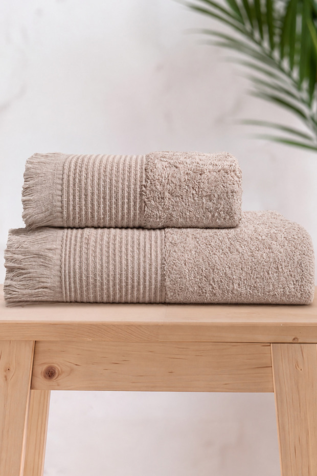 Havana 2-Piece Bath Towel Set (1 Piece 50X100Cm & 1 Piece 70X140Cm) - High Grammage, 860Gr, Soft, Absorbent and Durable