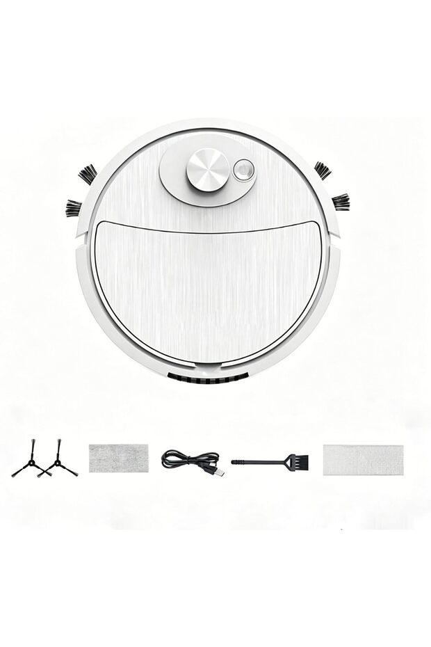 Smart 3-in-1 Robotic Vacuum Cleaner, Suction and Mop Vacuum, Ultra-thin 5.4 cm, Strong 1500 Pa Suction, Low Noise, Automatic Cleaning Robot for Hardwood, Tile, and Marble Floors, Ideal (White)