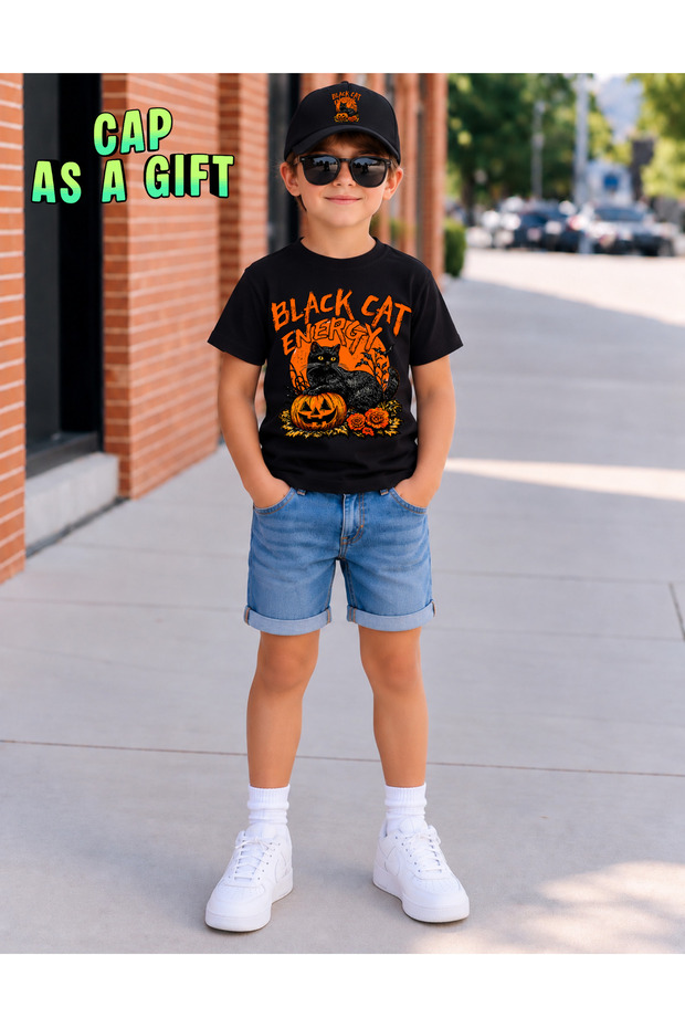 Halloween Special Design Hat Gift 100% Cotton Premium Printed Kids T-Shirt