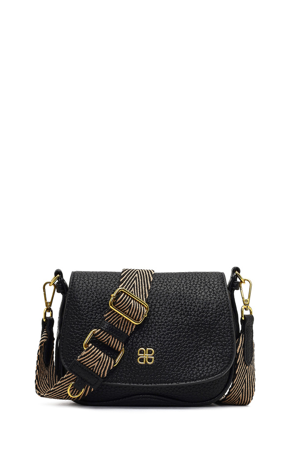 Women's Black Long Strap Crossbody Bag Wb100012Sf