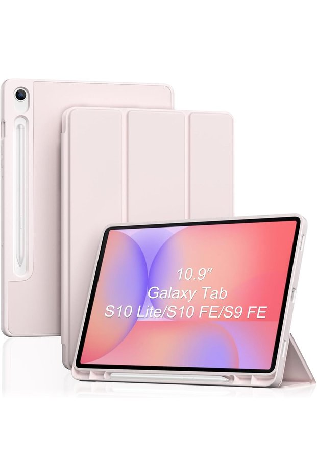 Case Cover for Samsung Galaxy Tab S10 Lite/S10 FE/S9 FE 10.9" with S Pen Holder - Pink