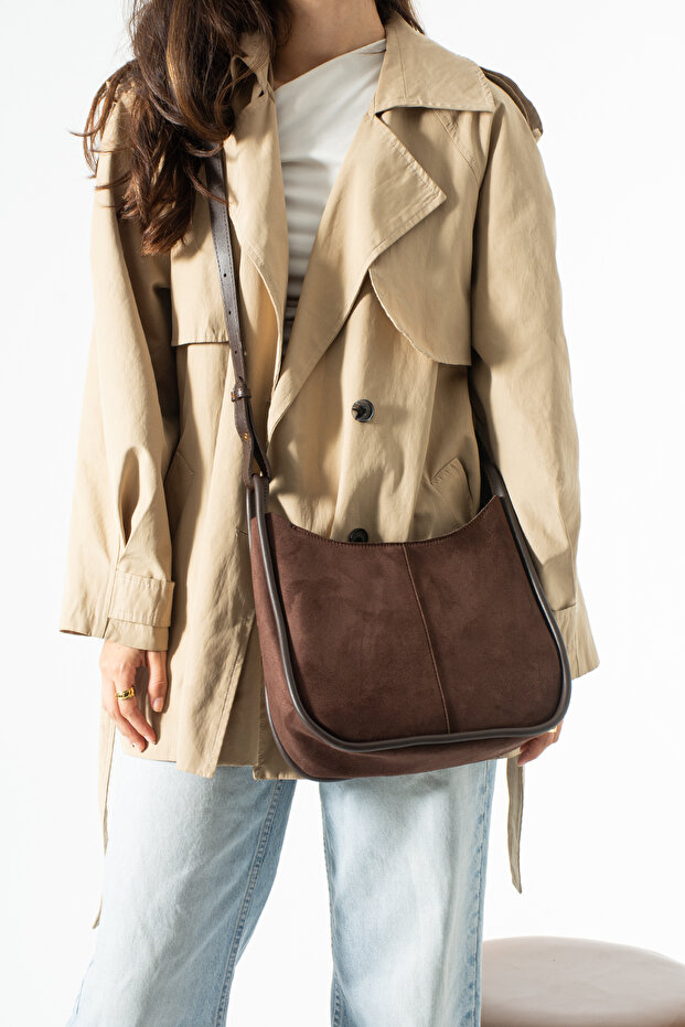 Li̇nde Model Suede Brown Women's Hand and Shoulder Bag
