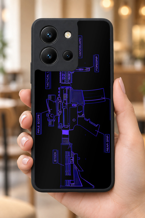حافظة مقاومة للصدمات متوافقة مع Vivo Y36 مع حماية للكاميرا بنمط كارابين