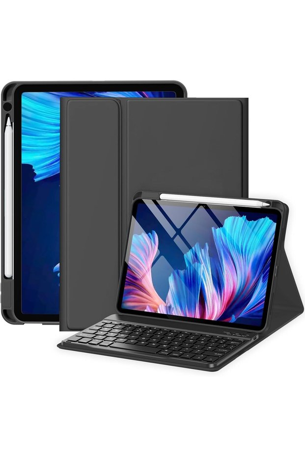 Case with Keyboard for iPad Air 11 Inch (M4 2026/M3 2025/M2 2024), Detachable Keyboard Black
