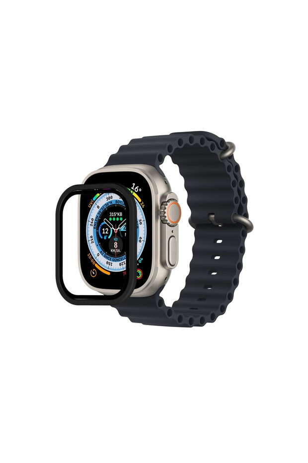 Apple Watch Ultra 49mm Aluminum Case Glass Screen Protector - Black