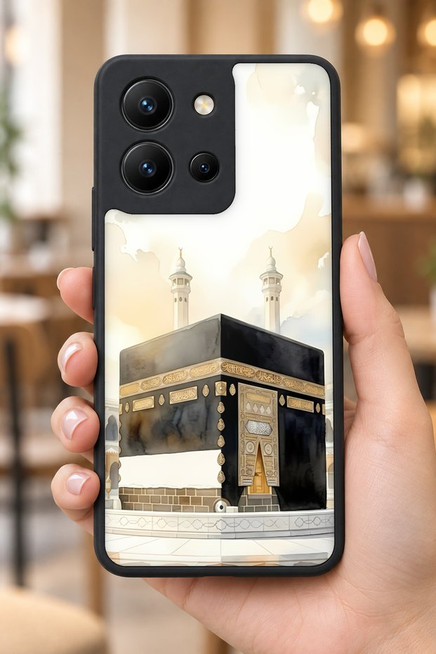 حافظة مقاومة للصدمات متوافقة مع هاتف Vivo Y36 مع حماية للكاميرا بنمط مكة