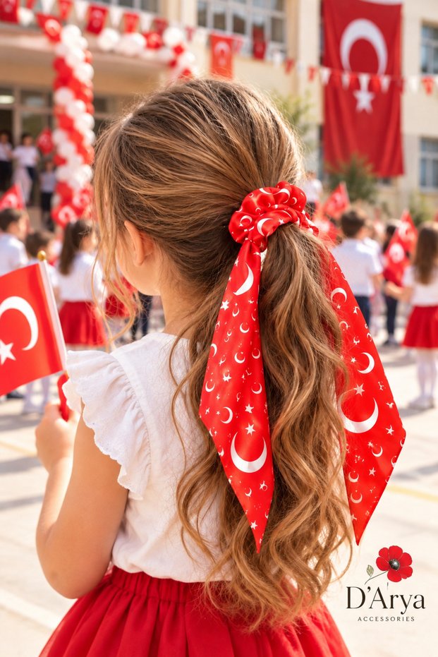 Moon Star Pattern Bowknot Rubber Buckle Long Ribbon Women's Children's Dd883 Flag