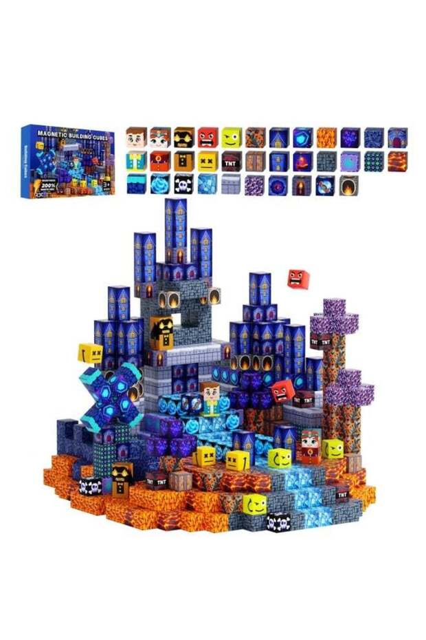 Magnetic Blocks, 150 PCS Build Magnetic Dark Castle Sword Domain World, Magnetics Construction Cube Toys