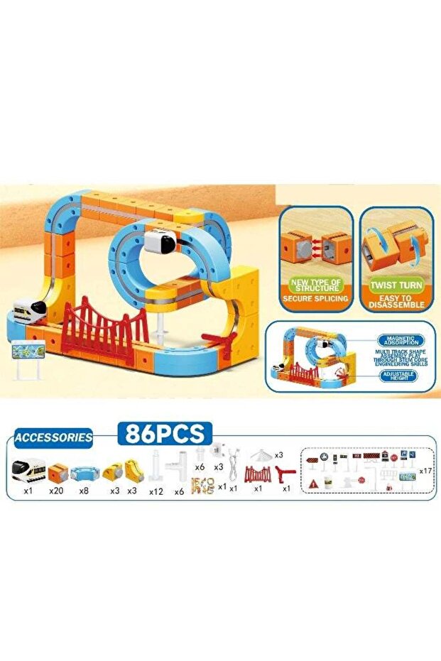 86-Piece DIY Magnetic Levitation Track Set – Anti-Gravity Maglev Train Toy with Rechargeable Battery & USB Charger