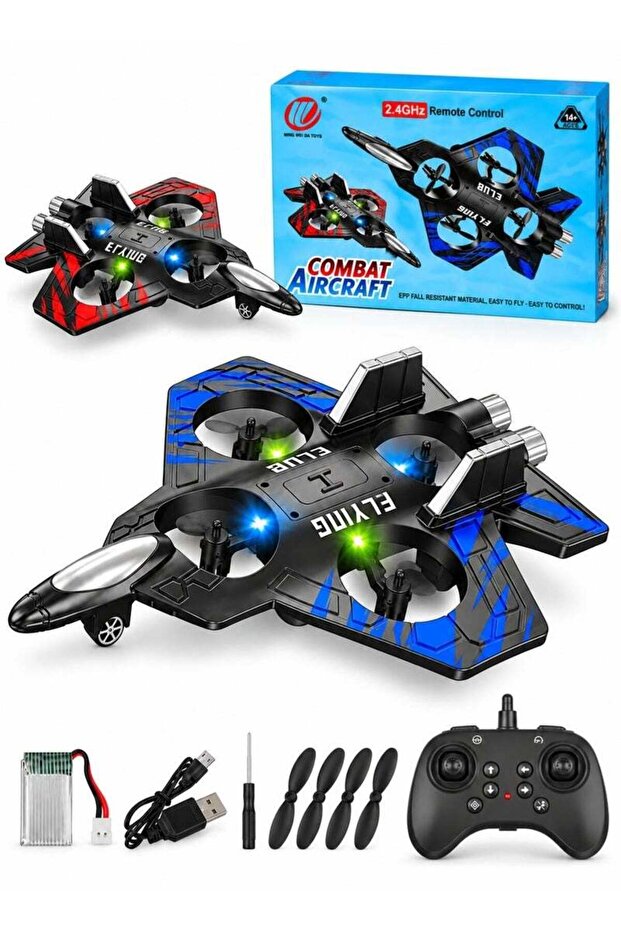 RC 2.4GHz Remote Control Floating Fighter Plane | RTF Waterproof Sea-Land-Air Quadcopter | High-Speed Stunt Airplane with 6-Axis Gyro