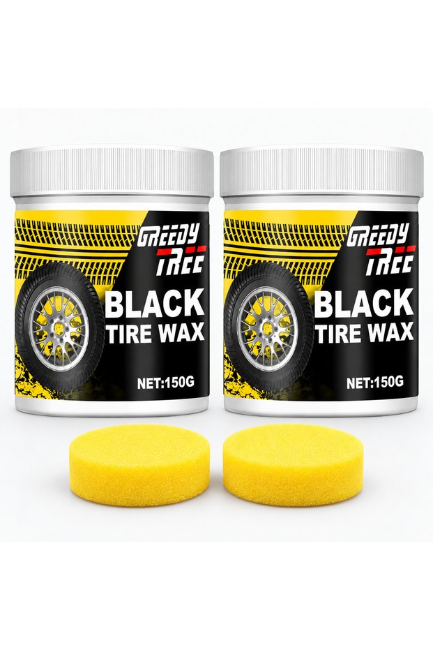 2pcs Black Tire Shine Wax 150g, Long-Lasting Gloss Tire Protection Cream, Auto Rubber Tire Restorer
