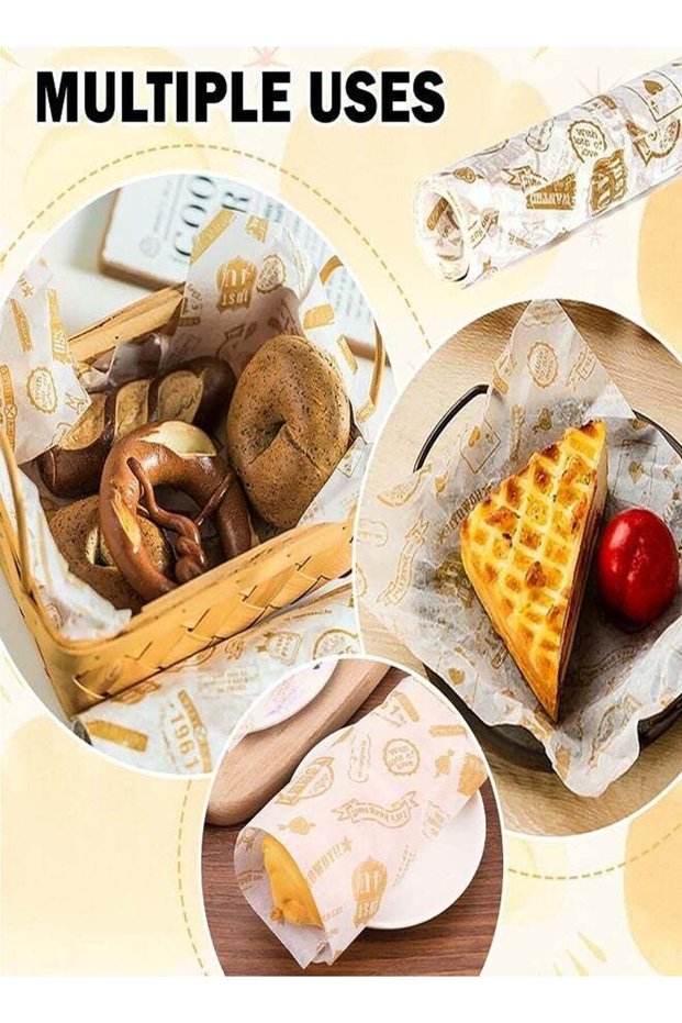 Baking Blotting Paper, Oil-Proof Wrapping Wax Tissue, Food Grade Wrap Papers for Sandwiches, Burger, Cakes, Breads, French Fries