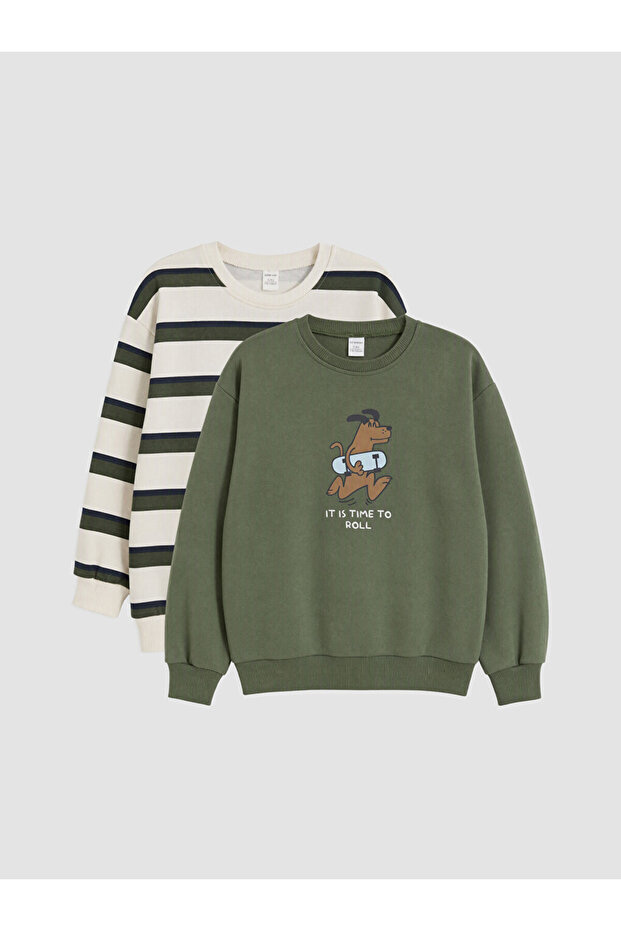 Rmz Gi̇yi̇m Farkiyla Striped Boys' Thick Sweatshirt