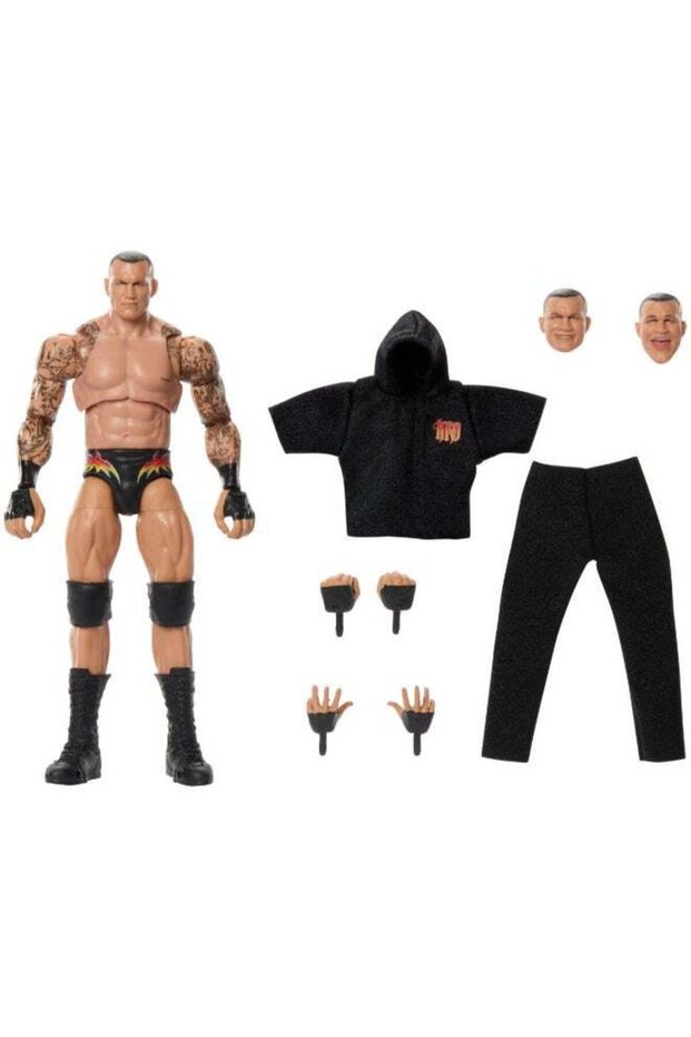 Mattel WWE Ultimate Edition Action Figure & Accessories Set, Randy Orton 6-inch Collectible with Swappable Heads & Hands, 30 Articulation Points
