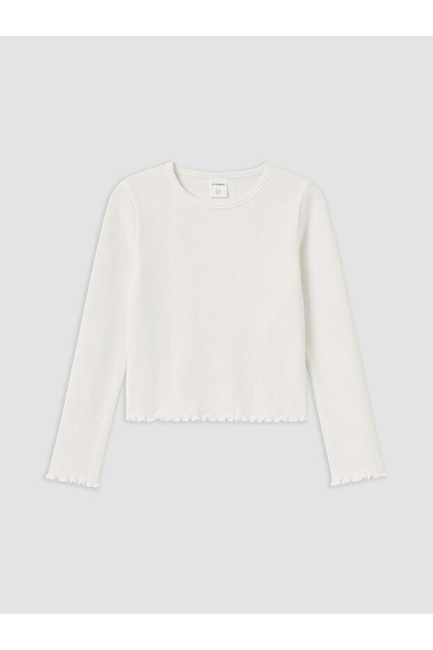 Alita City White Plain Narrow & Slim Long Sleeve Girls' T-Shirt with a Difference