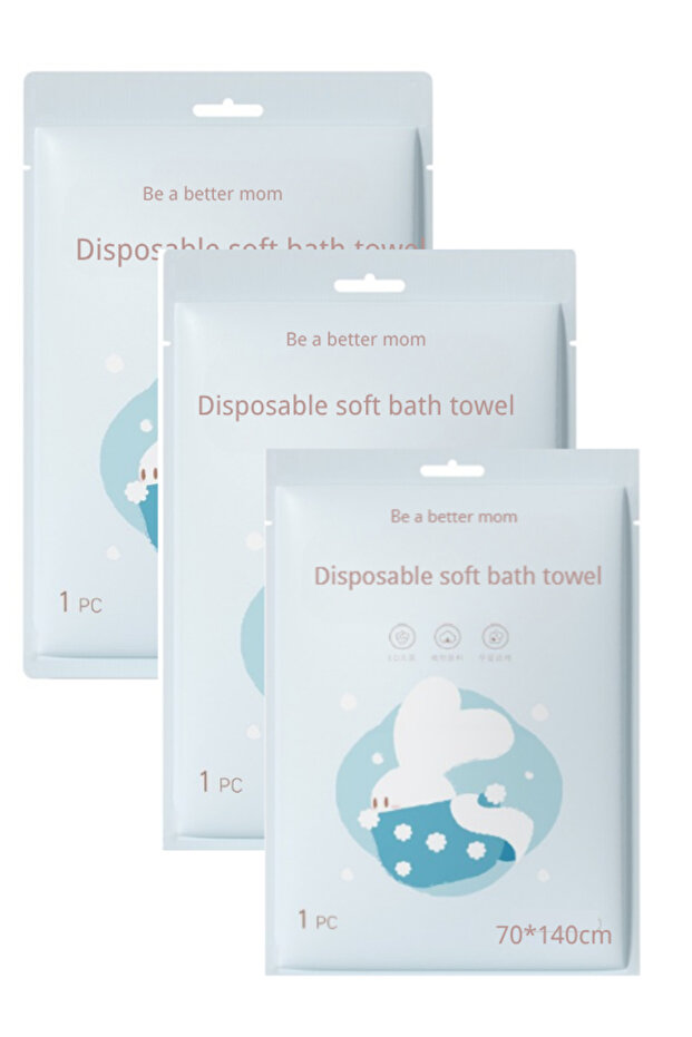 Disposable Bath Towels 3 Pack, Soft Absorbent Quick Dry Towels, Portable Single-Use Towels for Travel, Hotel, Gym, Spa and Outdoor Use