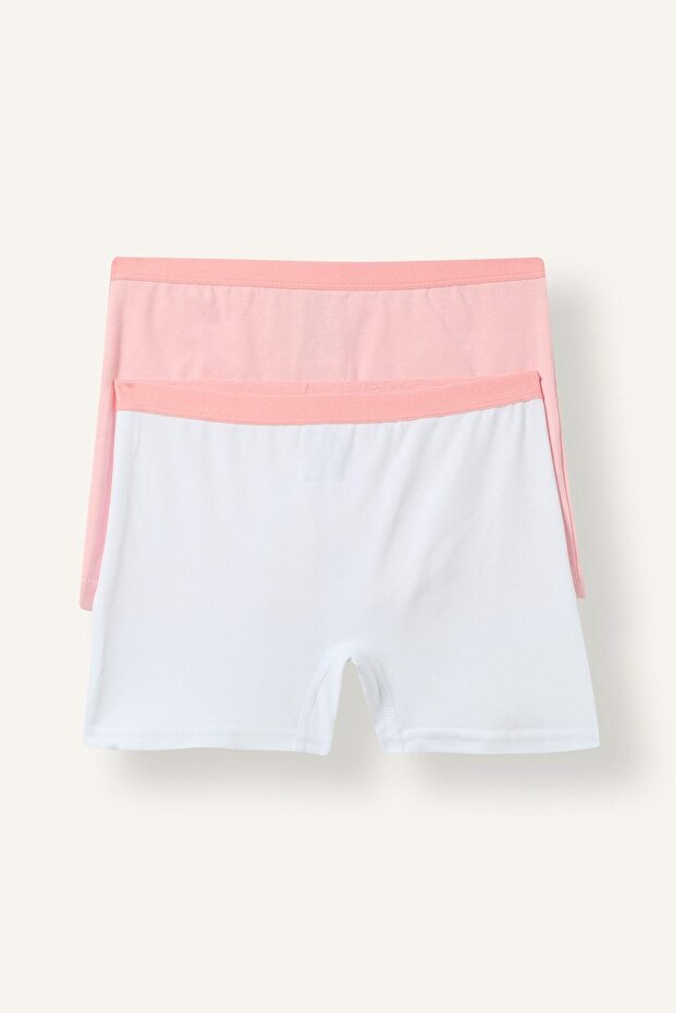 Elastic Waistband 2-Piece Boxer Shorts for Girls I7901A826Au