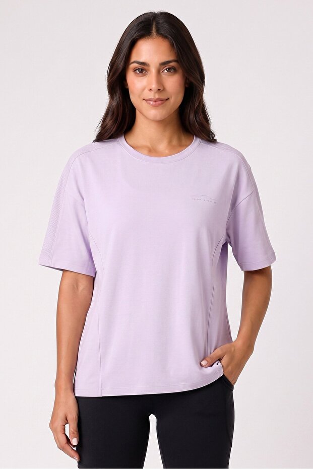 Women Relaxed Fit Short Sleeve Training T-Shirt, Purple
