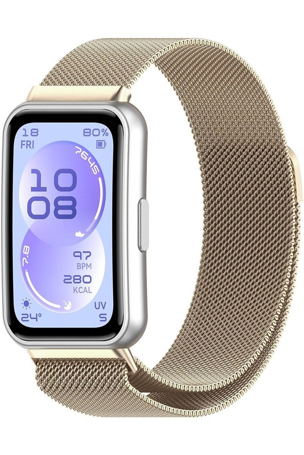 Metal Magnetic Watch Strap Compatible with HUAWEI Band 11/Band 11 Pro, Stainless Steel Mesh Milanese Loop Replacement Wristband, Adjustable Magnetic Clasp Bracelet for Men & Women