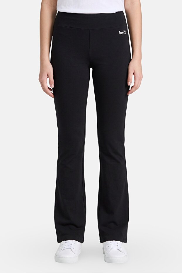 Kids Girl Plain Pull On Flare Leggings, Black