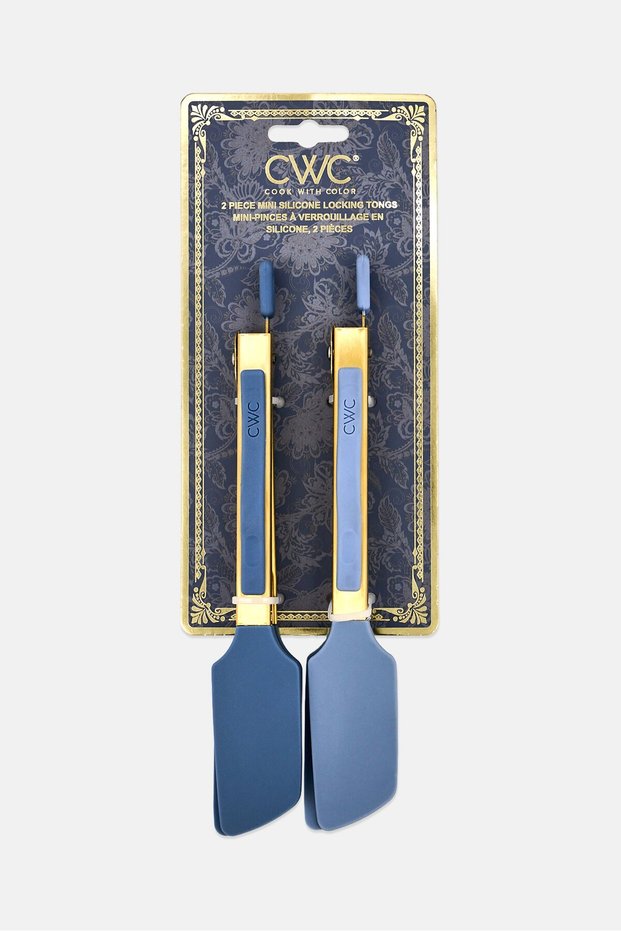 2 Pcs Silicone Mini Tongs, Sage Blue