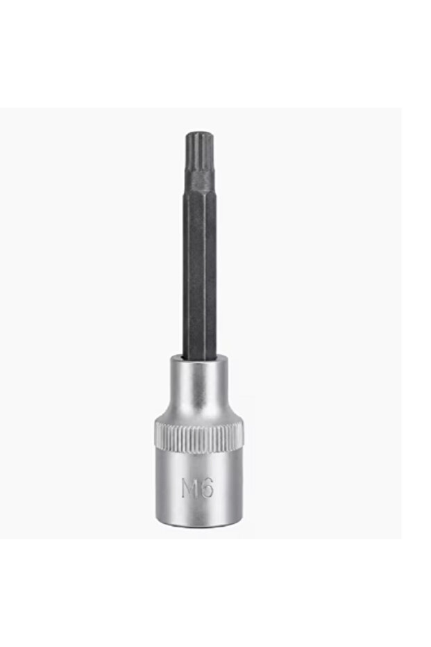 M6 Spline Bit Socket 1/2 Inch Drive, 4 Inch Long CR-V Metal Socket Tool For Ratchet, Car Repair, Workshop & DIY Maintenance