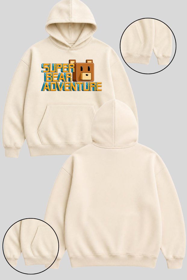 Super Bear Adventure Printed Children's Hooded Sweatshirt