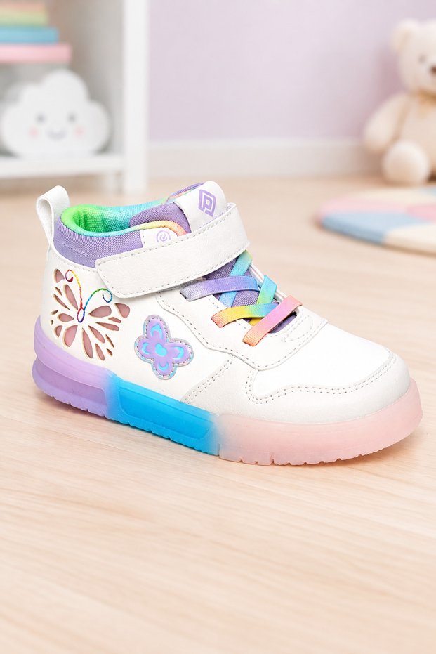 Pp-8944 2399 Booties for Girls, White Color, Lace-Up, Daily Sports Boots, Shoes