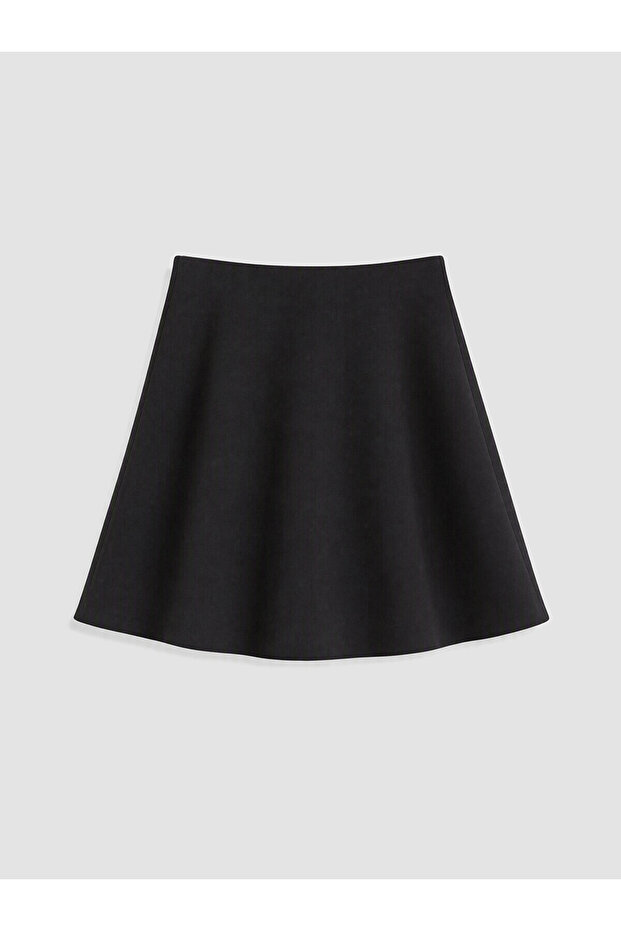 Alita City Lcw Vision Black Crepe Plain Mini Women's Shorts Skirt with a Difference