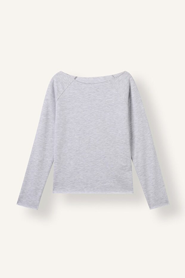 Slim Fit Large Collar Raglan Long Sleeve Basic T-Shirt Girl Child I8377A826Au
