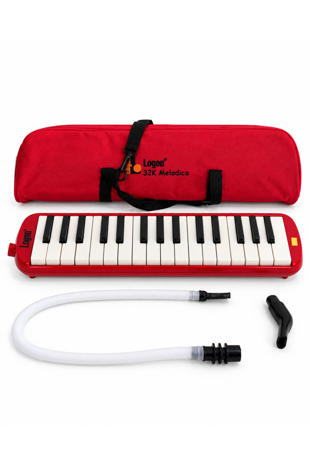 32K Melodica – 32-Key Melodica with Musical Notation, Hose, and Carrying Bag