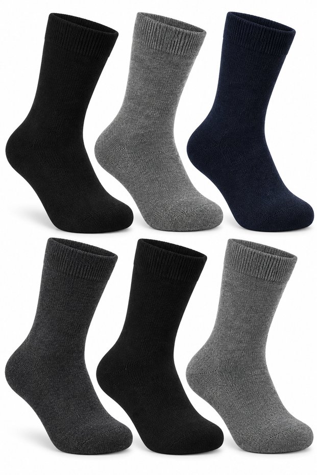Men's Thermal Socks 6-Pack 90% Cotton Seamless Winter Thick Warm Socks 41-44 Assortment