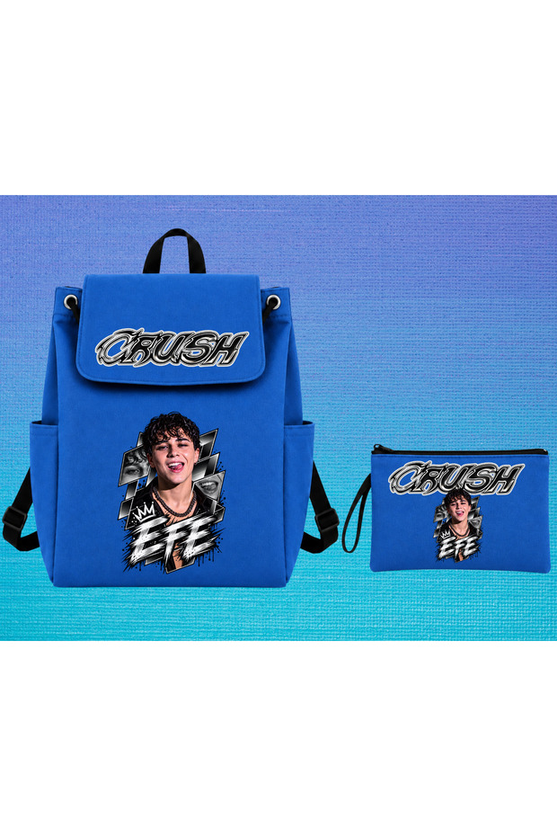 Crush Group College Model Side Pocket Cotton Premium Printed School Backpack Pen Holder Set