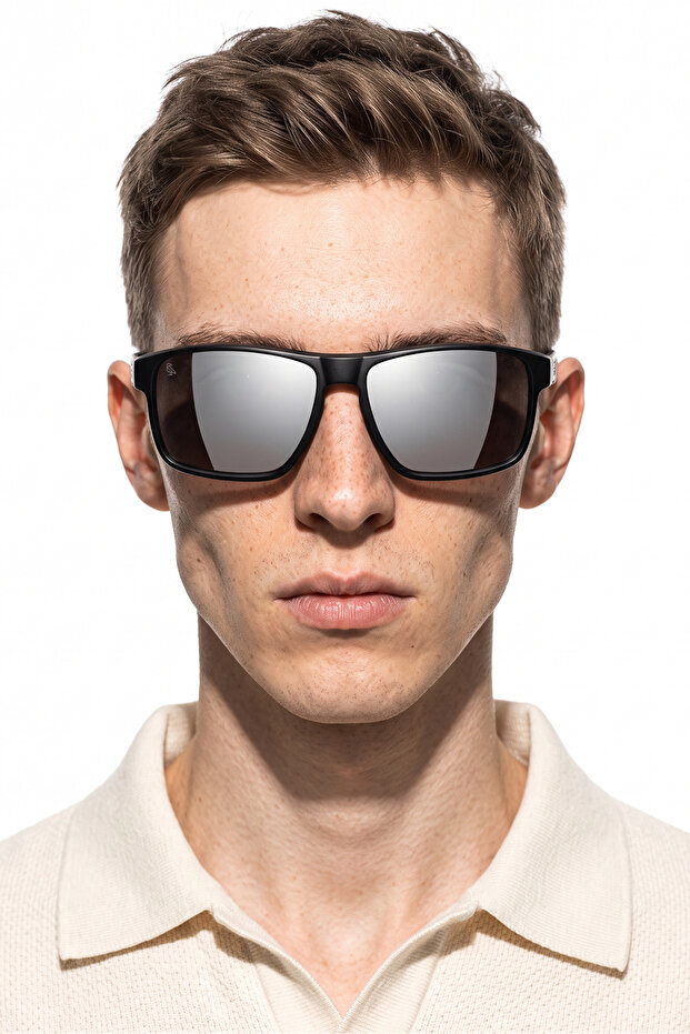 Flyn Black Grey Mirror Men's Sunglasses