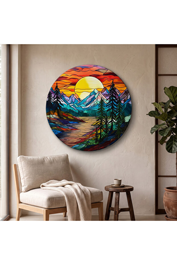 Decorative Round Canvas Painting - Artcnvsovl20