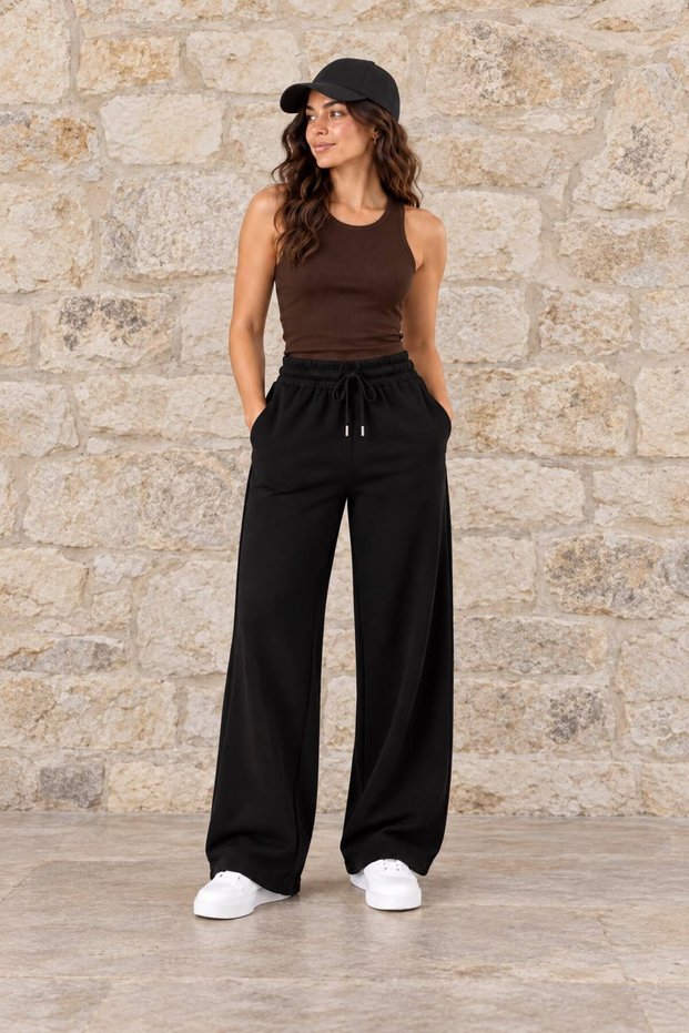 Black Comfortable Fit Daily and Sportswear Women's Sweatpants